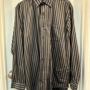 Van Heusen XLT Black and Gray Dress Shirt with Stripes